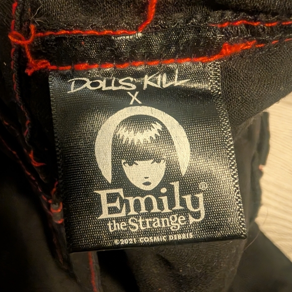 Dolls Kill x Emily The Strange Ace Of Spacey Wide-Leg Cargo Pants - Picture 5 of 9